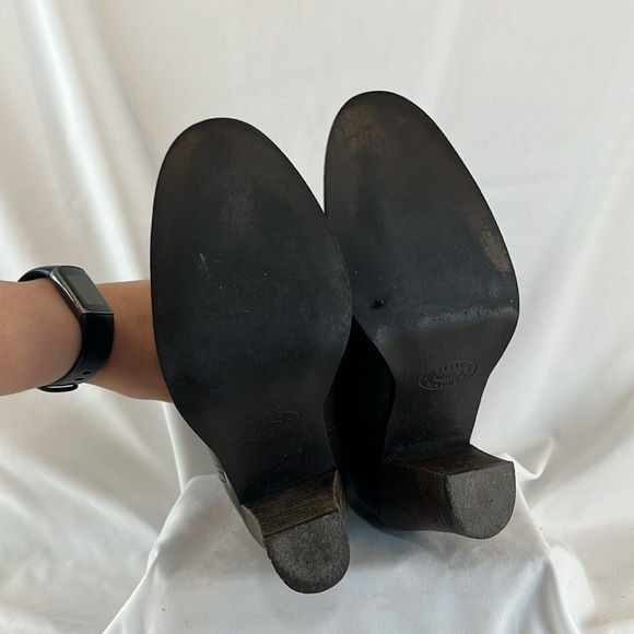 Steve Madden Frontier Brown Leather Mid-Calf Heeled Cowboy Boots - Picture 10 of 11